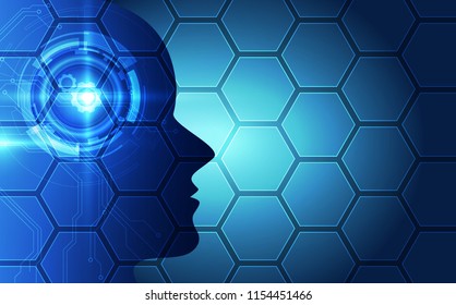 Artificial intelligence. AI digital technology in future. Virtual concept. vector illustration background.