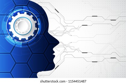 Artificial intelligence. AI digital technology in future. Virtual concept. vector illustration background.