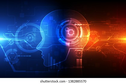 Artificial intelligence. AI digital technology in future. Virtual concept. vector illustration background.