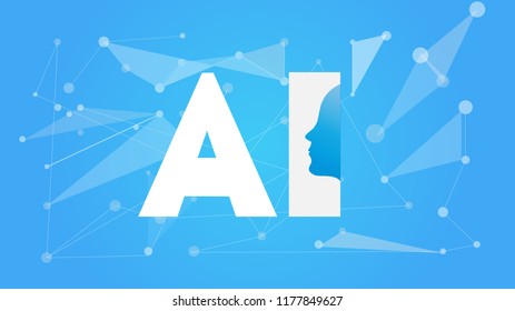 Artificial Intelligence AI Futuristic Concept. Human Big data Visualization with Cyber Mind. Machine Deep Learning.