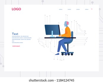 Artificial intelligence, AI with high technology, high technology Vector illustration. Symbol of future cooperation, technology advance, innovation. big data and VR, ai robot working, make money.