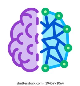 artificial intelligence, ai human and digital brain color icon vector. artificial intelligence, ai human and digital brain sign. isolated symbol illustration