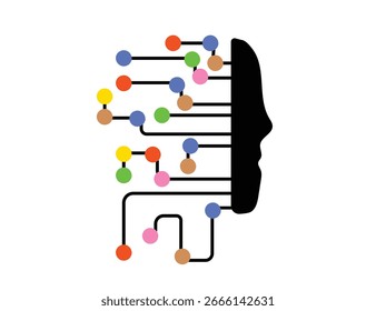 Inteligencia artificial en la ilustración de la cara humana