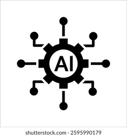 Artificial Intelligence AI Icon isolated on white background