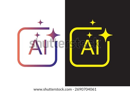 Artificial intelligence  AI icon isolated on transparent background
