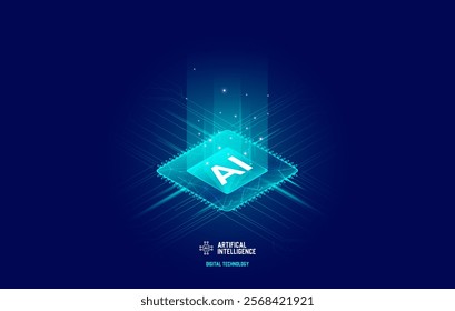 Artificial Intelligence ai icon, Isometric Vector banner for AI, Deep Learning, Machine Learning, and Technological Digital Brain Concepts,isometric banner,AI isometric, AI learning machine