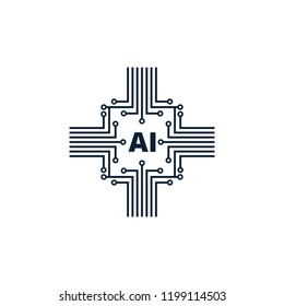 	
artificial intelligence, AI icon, logo vector design