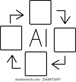Artificial Intelligence AI icon Machine Learning