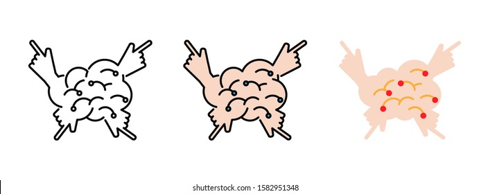 Artificial Intelligence or ai icon set isolated on white background for web design