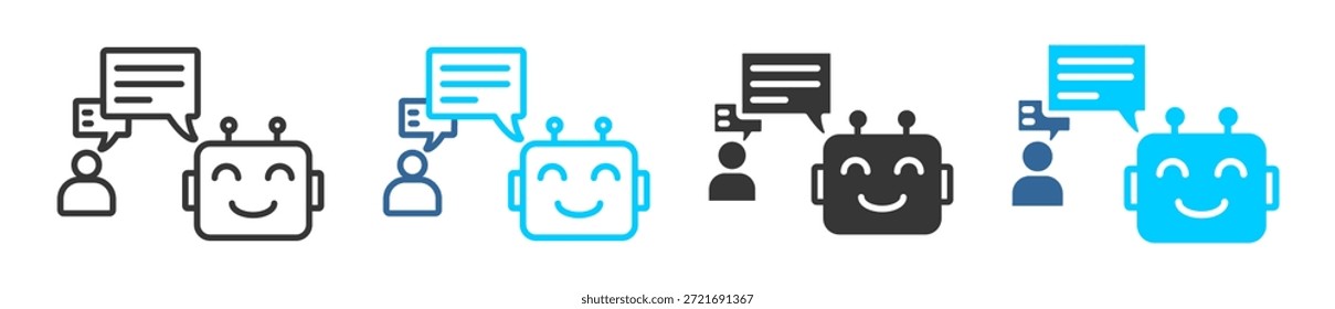 ícone de inteligência artificial (ai) definir coleção de vários estilos	
