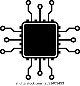 Inteligencia artificial, símbolo de icono de IA