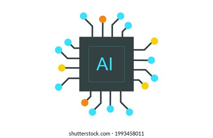 Icono de inteligencia artificial Icono de imagen vectorial
