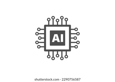 Artificial intelligence AI icon vector design with processor cip symbol