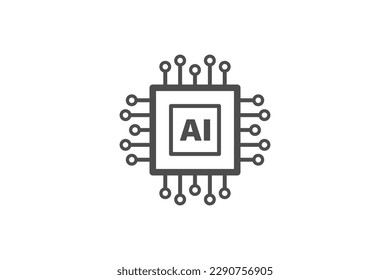 Artificial intelligence AI icon vector design with processor cip symbol