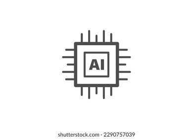 Artificial intelligence AI icon vector design with processor cip symbol