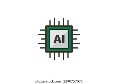 Artificial intelligence AI icon vector design with processor cip symbol