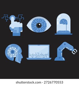 Inteligencia artificial Iconos de IA BEst archivo EPS para Descargas