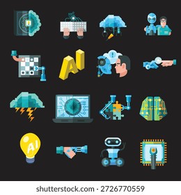 Inteligencia artificial Iconos de IA BEst archivo EPS para Descargas