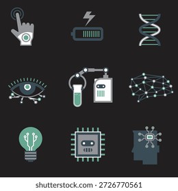 Inteligencia artificial Iconos de IA BEst archivo EPS para Descargas