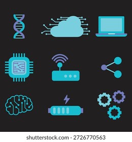 Inteligencia artificial Iconos de IA BEst archivo EPS para Descargas