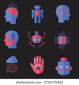 Inteligencia artificial Iconos de IA BEst archivo EPS para Descargas
