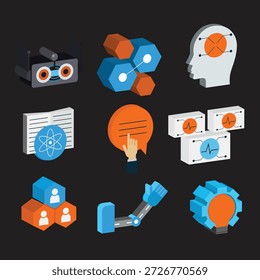 Inteligencia artificial Iconos de IA BEst archivo EPS para Descargas