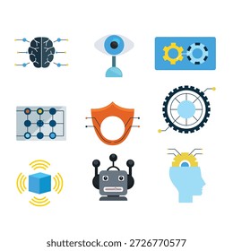 Inteligencia artificial Iconos de IA BEst archivo EPS para Descargas