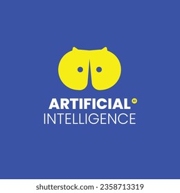 Artificial intelligence AI logo for futuristic business