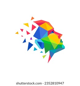 Inteligencia Artificial AI Logotipo Tecnología humana digital humana, robot diseño de icono tecnológico vector
