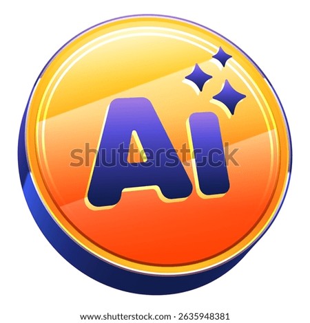 Artificial intelligence ai logo in orange and purple with stars