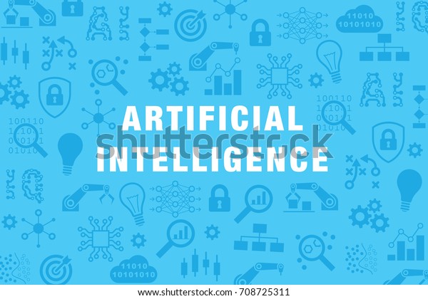 人工知能 Ai と機械学習技術のベクター画像ウェブサイトのバナーまたは背景にアイコン のベクター画像素材 ロイヤリティフリー