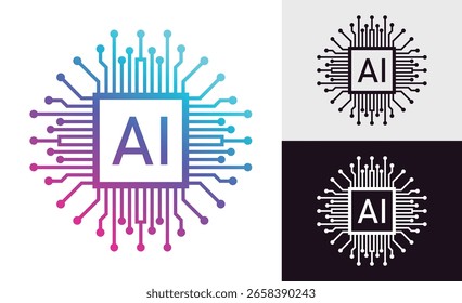 Inteligencia artificial AI Chip en la cabeza humana. Icono de Inteligencia Artificial con Aprendizaje Automático, Habilidades Digitales, IA generativo, Tecnología de IA, Algoritmo, Inteligencia Virtual y Aprendizaje Profundo