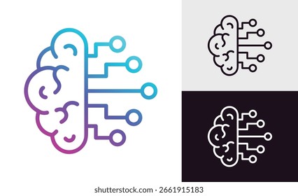 Artificial Intelligence AI Microchip with Neural Circuit Design. Vector Illustration of an AI Processor with Neural Circuitry Representing Machine Learning, Deep Learning and Intelligent Systems