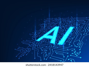 Artificial intelligence or AI is on a technology circuit board. It's like a computer that controls everything. It is technology that will help with business, industry, and even human daily activities.