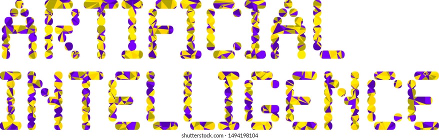 Artificial Intelligence (AI) phrase with colorful polygonal pattern on background