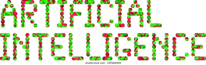 Artificial Intelligence (AI) phrase with colorful polygonal pattern on background
