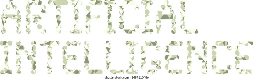 Artificial Intelligence (AI) phrase with colorful polygonal pattern on background