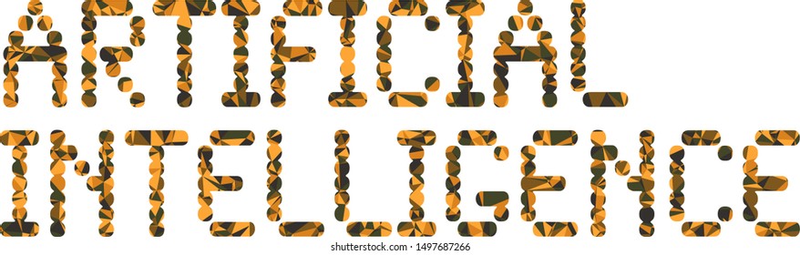 Artificial Intelligence (AI) phrase with colorful polygonal pattern on background