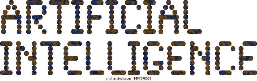 Artificial Intelligence (AI) phrase with colorful polygonal pattern on background