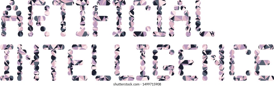 Artificial Intelligence (AI) phrase with colorful polygonal pattern on background