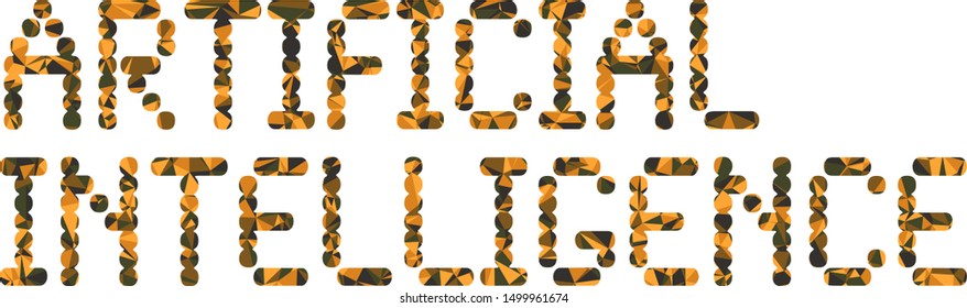 Artificial Intelligence (AI) phrase with colorful polygonal pattern on background
