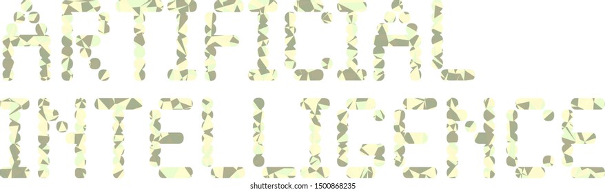 Artificial Intelligence (AI) phrase with colorful polygonal pattern on background