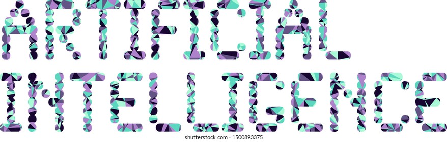 Artificial Intelligence (AI) phrase with colorful polygonal pattern on background