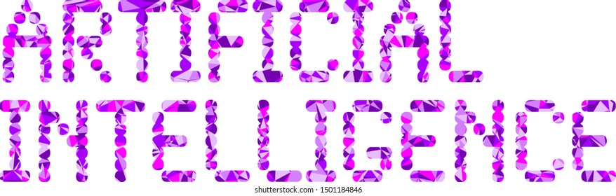 Artificial Intelligence (AI) phrase with colorful polygonal pattern on background