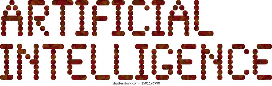 Artificial Intelligence (AI) phrase with colorful polygonal pattern on background