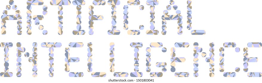 Artificial Intelligence (AI) phrase with colorful polygonal pattern on background