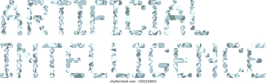 Artificial Intelligence (AI) phrase with colorful polygonal pattern on background