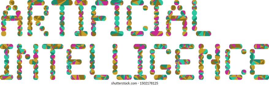 Artificial Intelligence (AI) phrase with colorful polygonal pattern on background