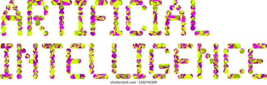 Artificial Intelligence (AI) phrase with colorful polygonal pattern on background