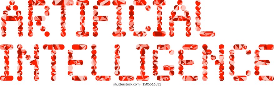 Artificial Intelligence (AI) phrase with colorful polygonal pattern on background